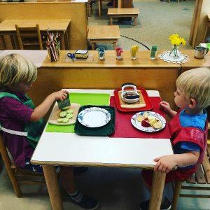 Montessori classroom where children are independent.
