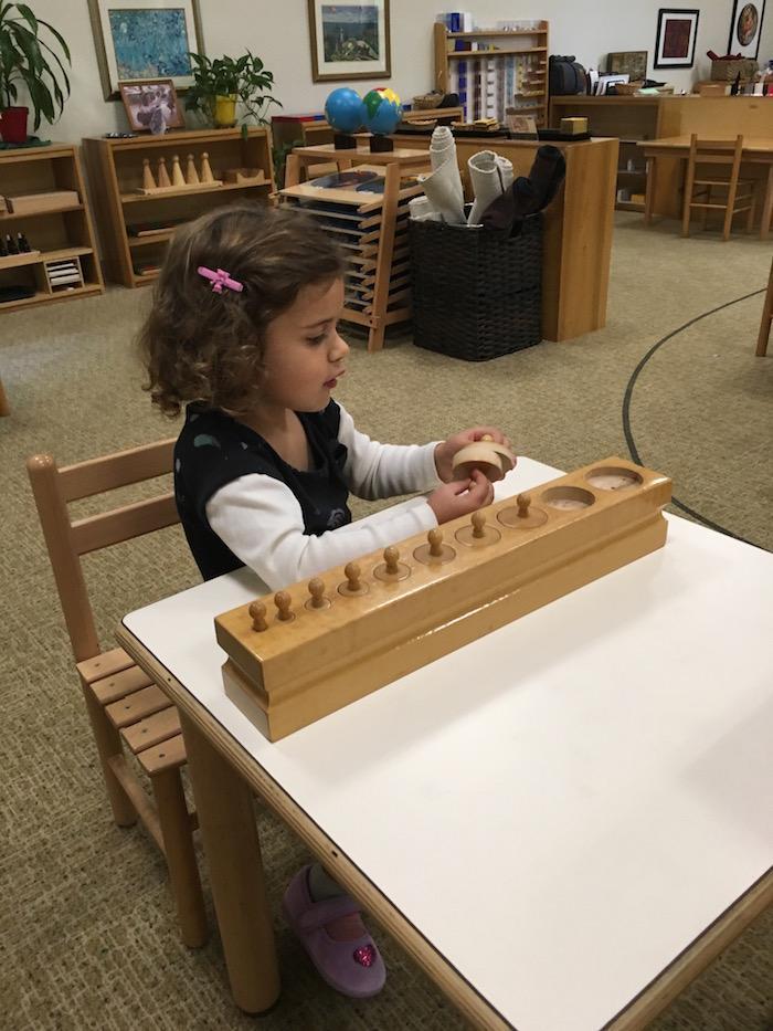 Working with the Cylinder Block Quest Montessori and Camp Hazen YMCA