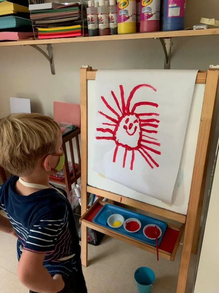 Primary Practical Life 13 Proud artist Private-School-RI-Montessori