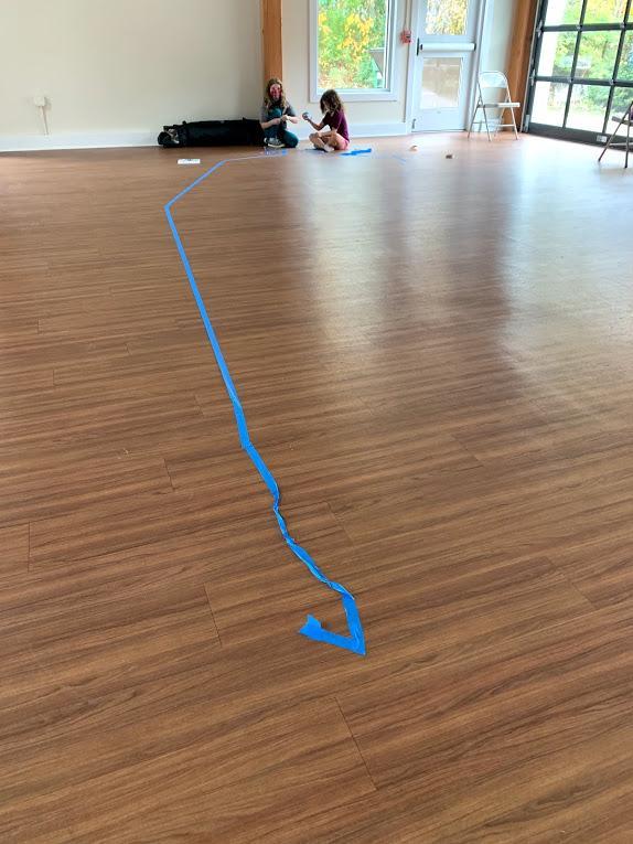 Inspiration for Montessori Great Work 5 Creating the outline with the painter’s tape